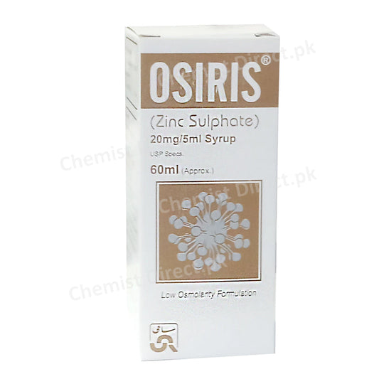 Osiris 20mg/5ml Syrup Zinc Sulphate Sami Pharma Mineral Supplement