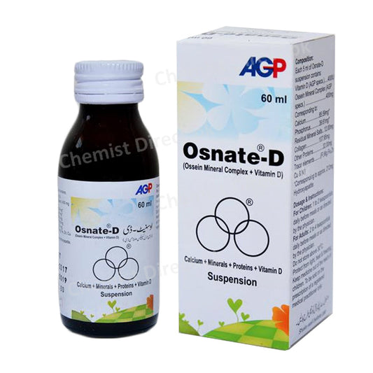Osnate-D 120ml Syrup Calcium Supplements AGP Pharma Ossein Mineral Complex+Vitamin D