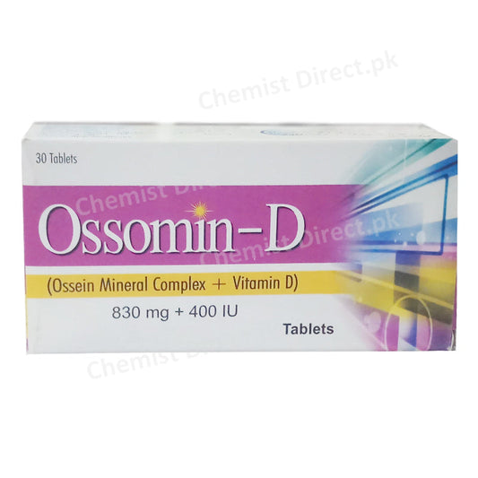Ossomin D Tablet Getz Pharma Pakistan Pvt Ltd Calcium And Mineral Supplements Ossein Mineral Complex 830mg Vitamin D 400iu