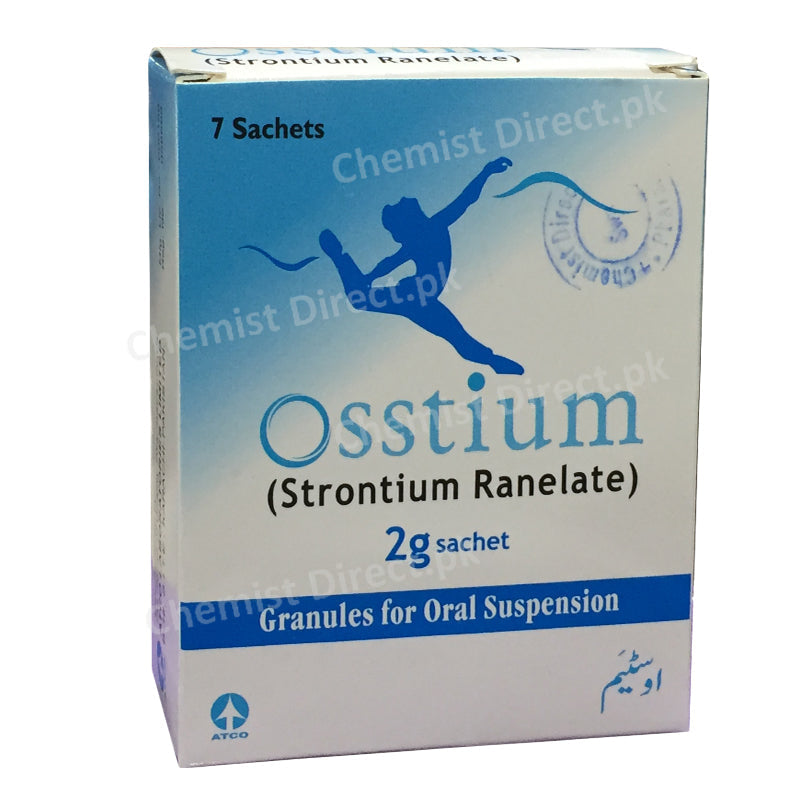 Osstium Granule Sachets 2gm Strontium Ranelate Bone calcium regulators Atco Pharma