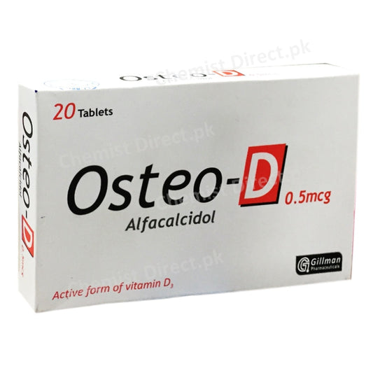 Osteo D 0.5 mcg Tablet Gillman Pharmaceuticals Supplements Alfacalcidol
