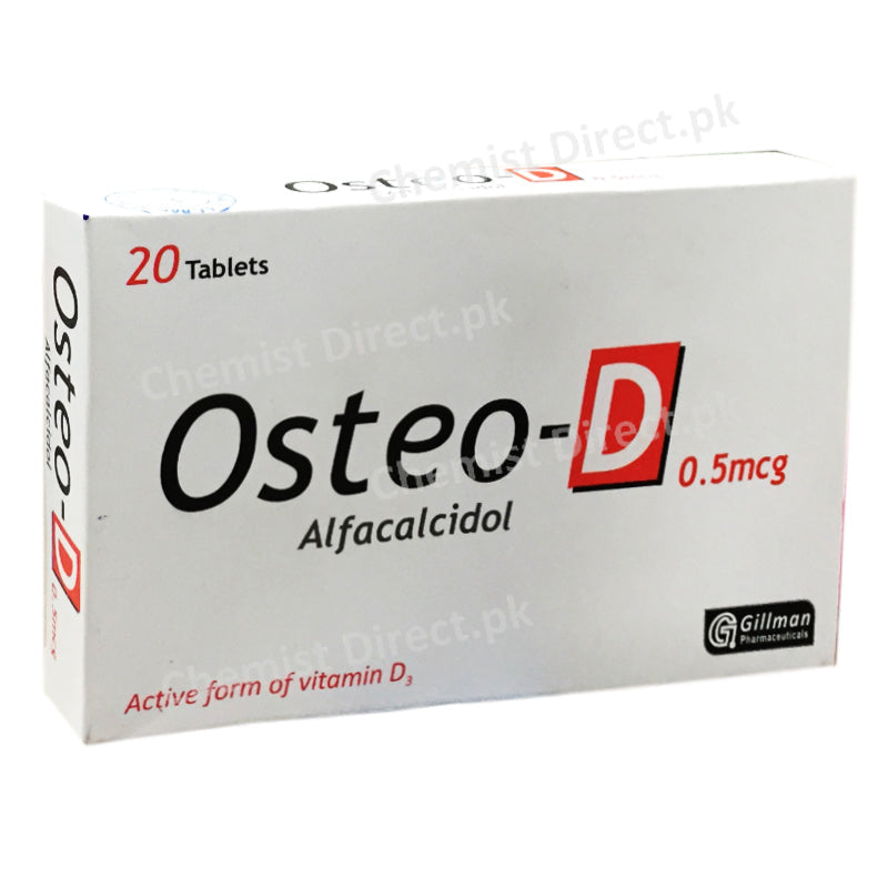 Osteo D 0.5 mcg Tablet Gillman Pharmaceuticals Supplements Alfacalcidol