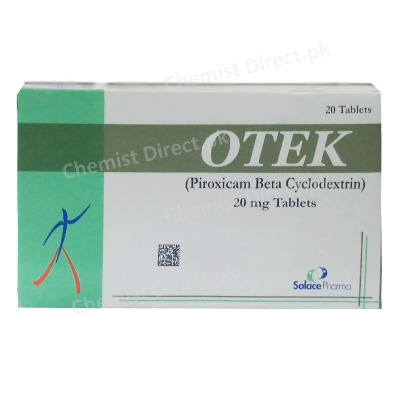 Otek 20mg Tablet SJ G Fazal Elahi NSAID Piroxicam Betacyclodextrin