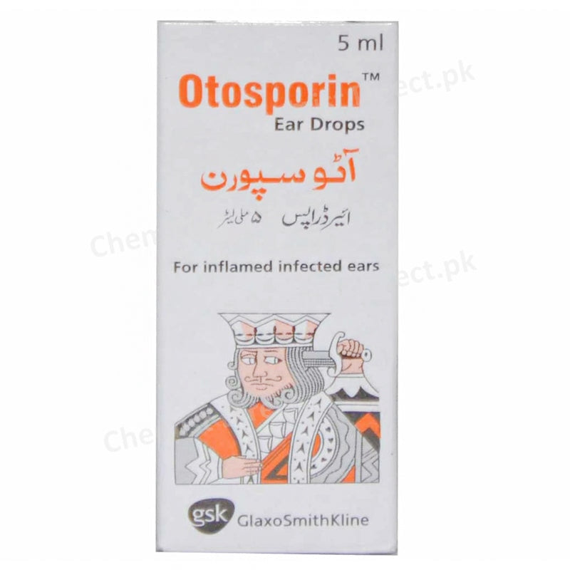 Otosporin Ear Drop Glaxosmithkline Pakistan Limited Anti Bacterial Corticosteroid Polymyxin B10000IU ml Neomycin 3400IU ml Hydrocortisone 1