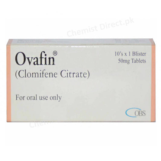 Ovafin 50mg Tablet OBS Pharma Ovulation Stimulant Clomiphene Citrate