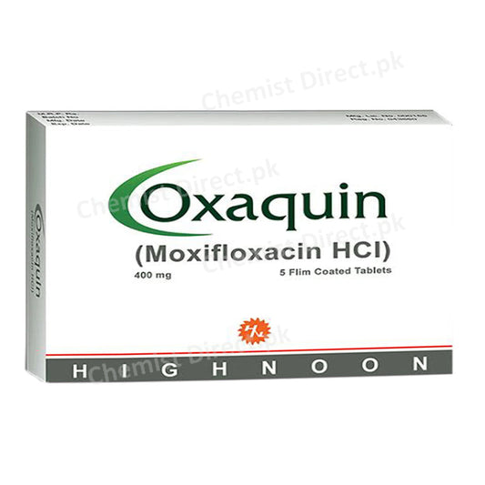 Oxaquin 400mg Tablet Anti-Bacterial Moxifloxacin Highnoon Pharma