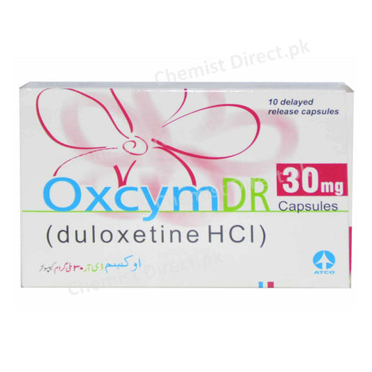 OxcymDR 30mg Capsule Anti-Depressant Atco-Laboratories duloxetine HCl