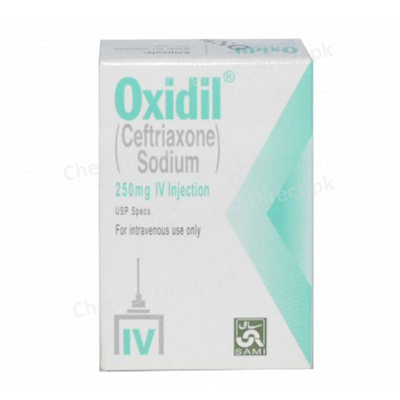 Oxidil Injection 250mg IV Sami Pharma Ceftriaxone Sodium Antibiotic