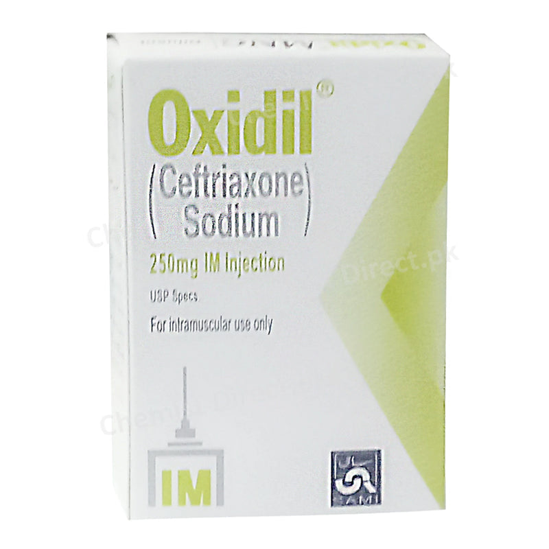 Oxidil 250mg Injection Sami Pharma Ceftriaxone Sodium Antibiotic