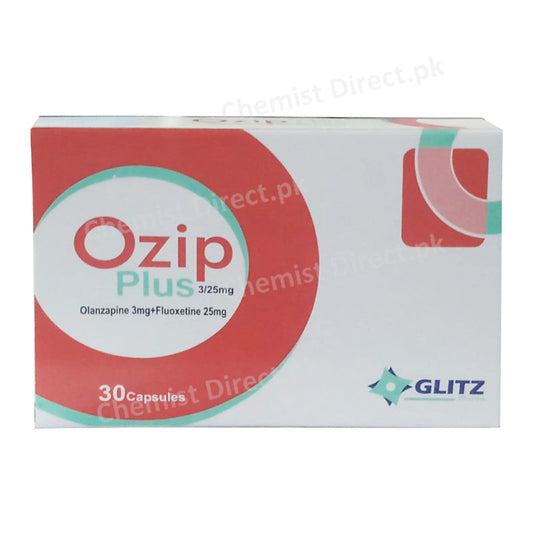 Ozip Plus 3/25mg Capsule Olanzapine 3mg+Fluoxetine 25mg Glitz Pharma