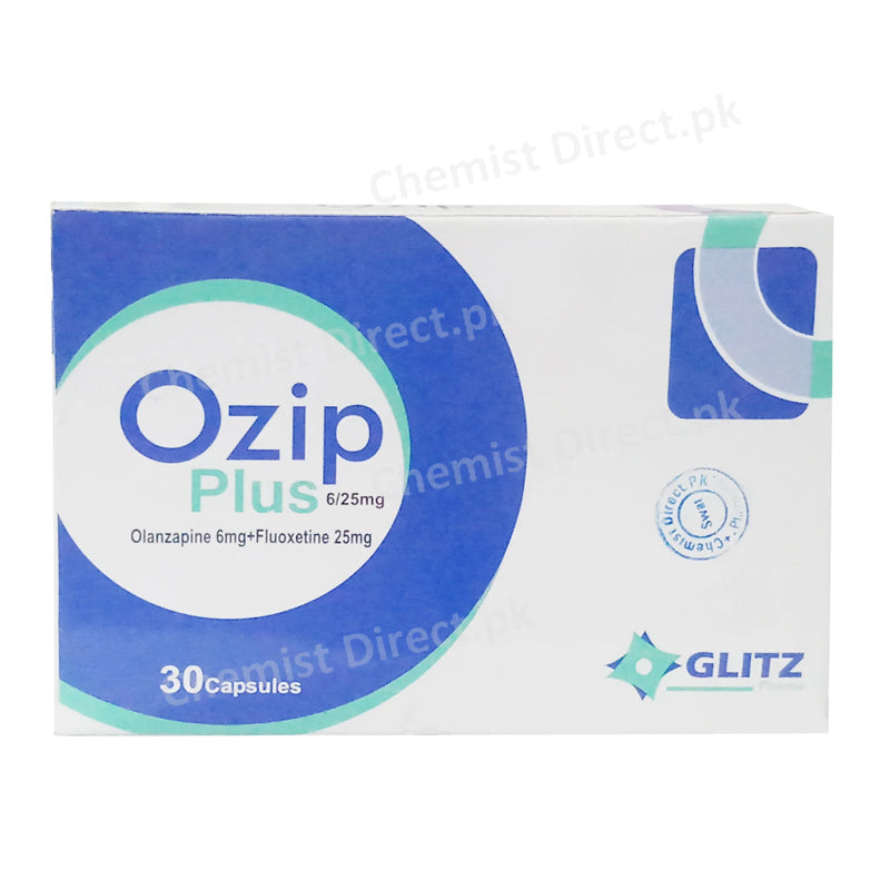 Ozip Plus 6/25mg Capsule Olanzapine 6mg+Fluoxetine 25mg Glitz Pharma