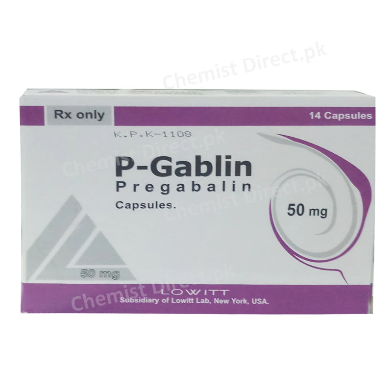 P-Gablin 50mg Capsule CCL Pharmaceuticals Neuropathic Pain Pregabalin