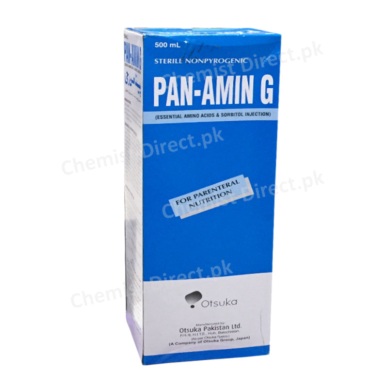 Pan-Amin G 500ml Infusion Nutritional Supplement Ostuka Pharma Essential Amino Acid & Sorbitol Injection