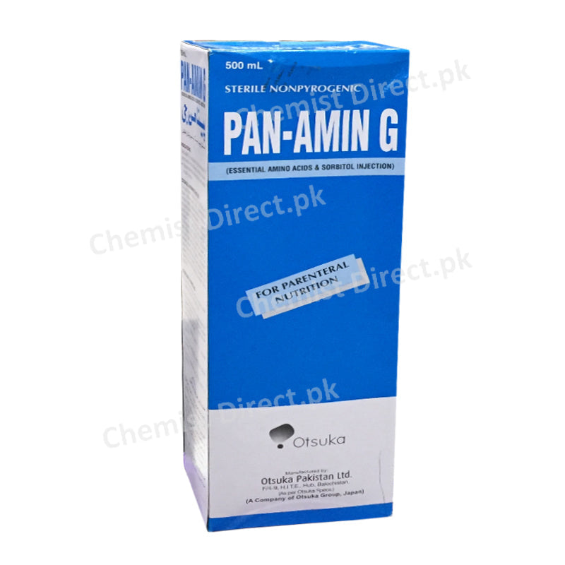 Pan-Amin G 500ml Infusion Nutritional Supplement Ostuka Pharma Essential Amino Acid & Sorbitol Injection
