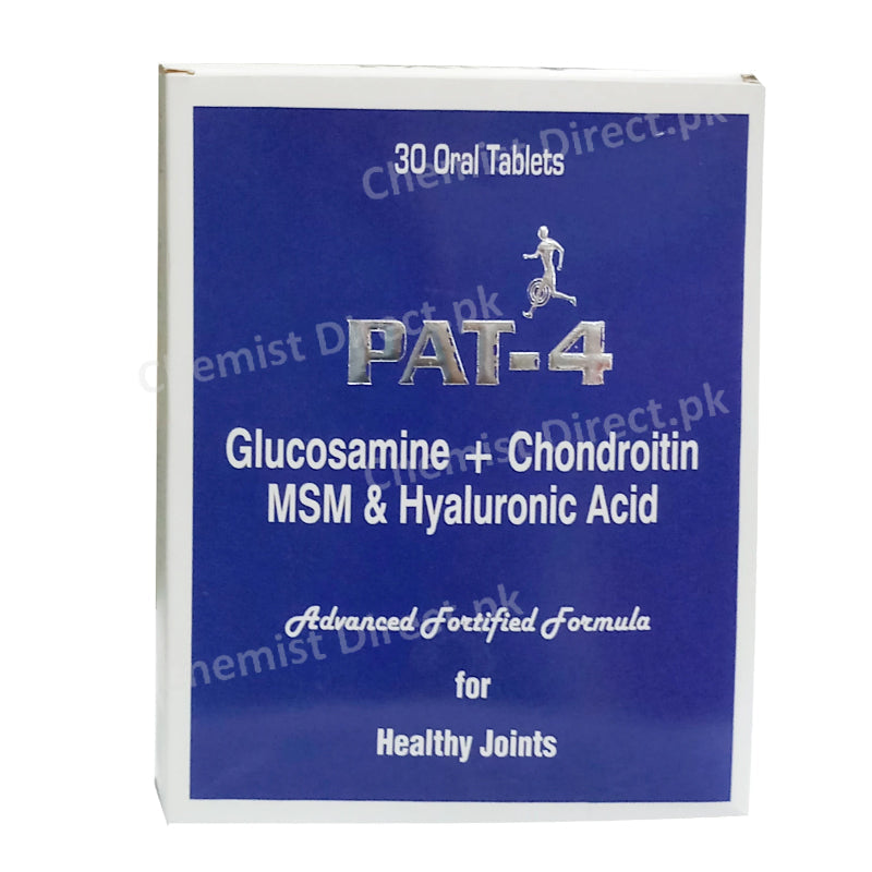 PAT-4 Tablet Glucosamine 500mg, Chondroitin 500mg ,Methyl Sulfonylmethane 400mg, Hyaluronic Acid 1.67mg Mass Pharma