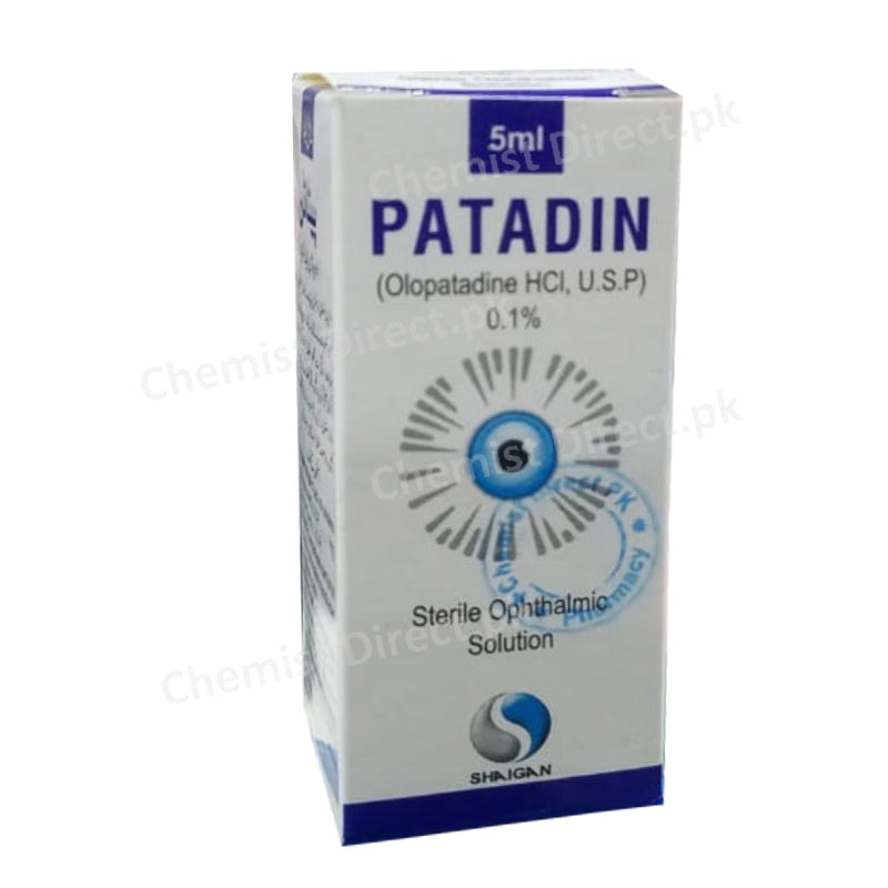 Patadin 0.1% Eye drop Anti-histamine Shaigan Pharmaceuticals Ophthalmic Solution Olopatadine HCl