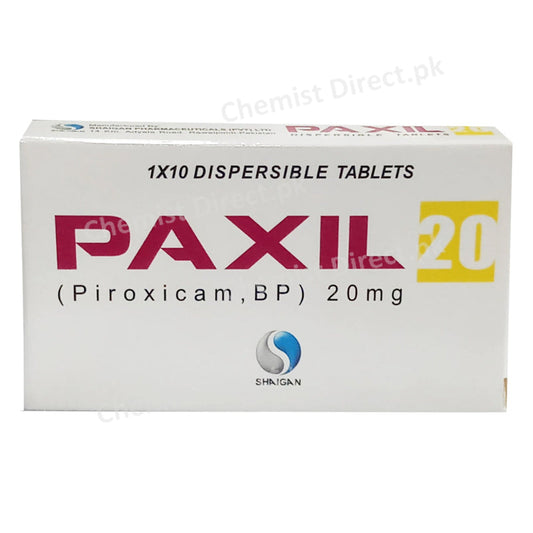 Paxil 20mg Tablet Shaigan Pharmaceuticals Nsaid Piroxicam B.P