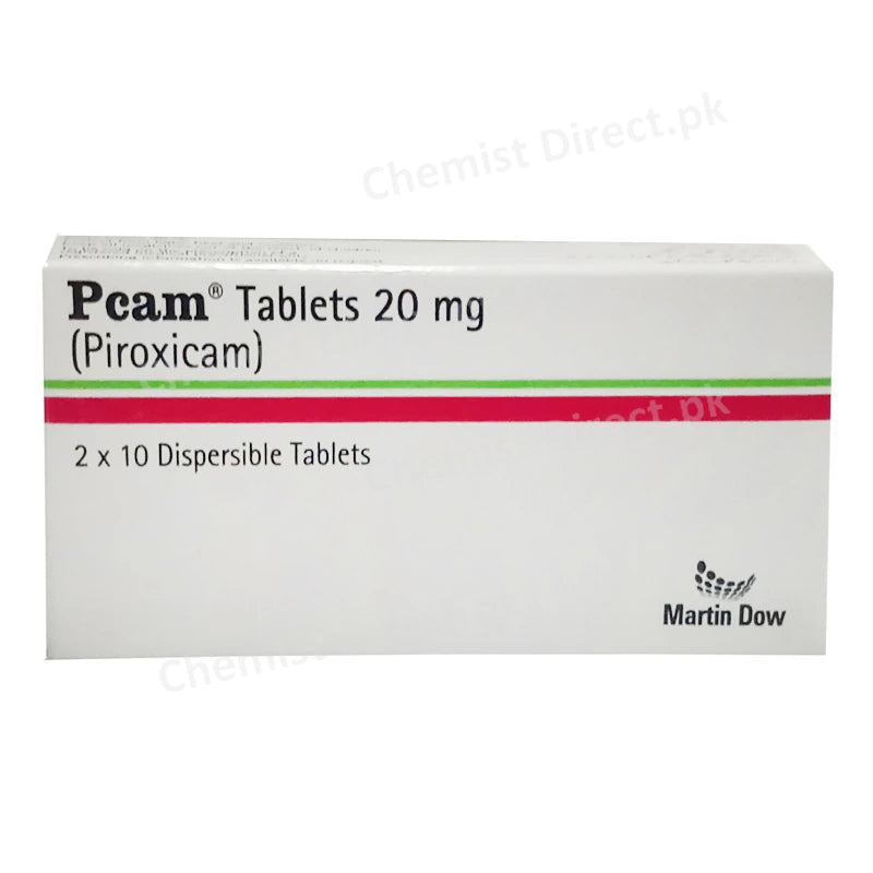     Pcam 20mg Tablet Martin Dow Pharmaceuticals Pak Ltd NSAID Piroxicam