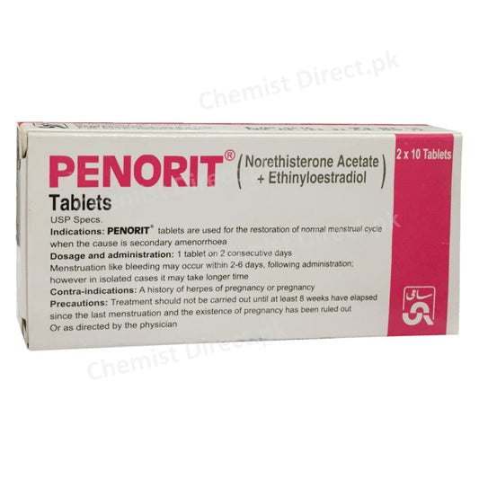 Penorit Tablet Sami Pharmaceuticals Hormonal Product Ethinyloestradiol 0.02mg Norethisterone 10mg