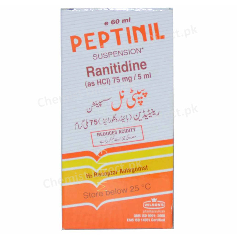 Peptinil Syrup 60ml Wilson_s Pharmaceuticals Anti Ulcerant Ranitidine Hydrochloride