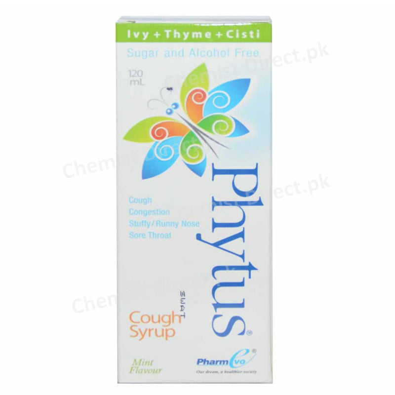 Phytus Cough Syrup 120ml Pharmevo Ivy Thyme Cisti