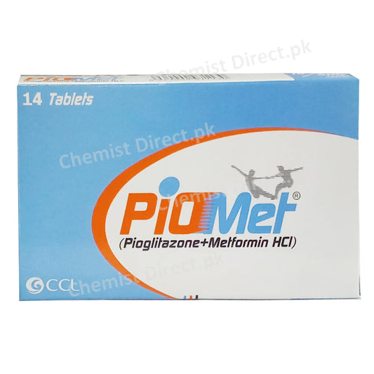 PioMet 500mg Tablet CCL Pharmaceuticals Oral Hypoglycemic Pioglitazone 15mg Metformin 500mg