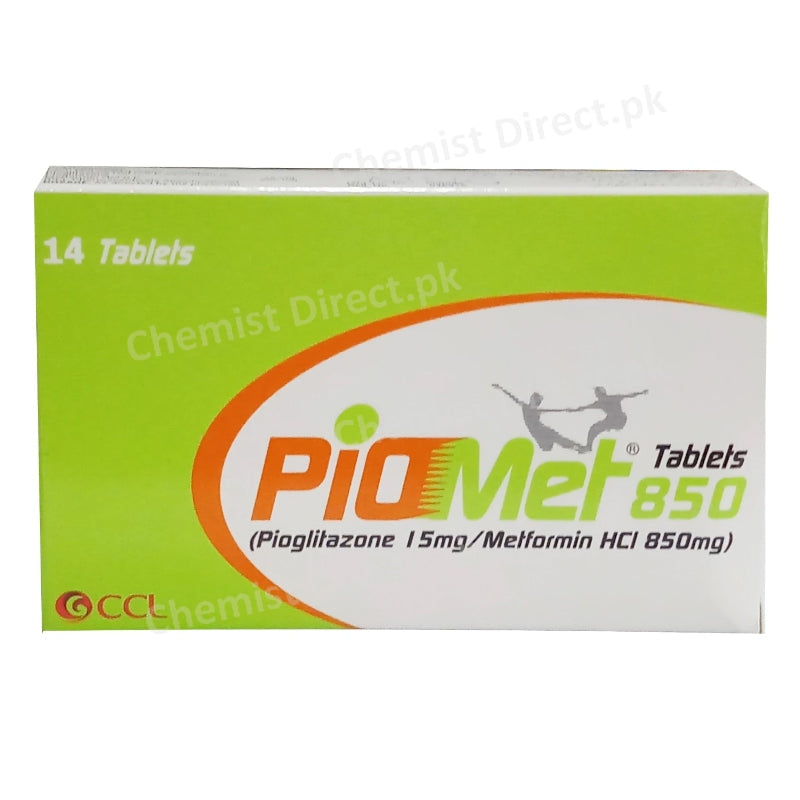 Pio Met 850mg Tablet CCL Pharmaceuticals Oral Hypoglycemic Pioglitazone 15mg Metformin 850mg