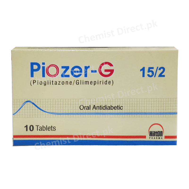 Piozer-G 15/2 mg Tablet Hilton Pharma Oral Hypoglycemic Pioglitazone/Glimepiride 
