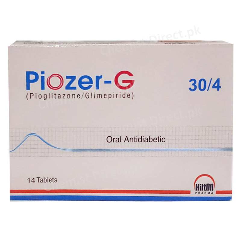 Piozer G 30 4mg Tablet Hilton Pharma Pvt Ltd Oral Hypoglycemic Pioglitazon 30mg Glimepiride 4mg