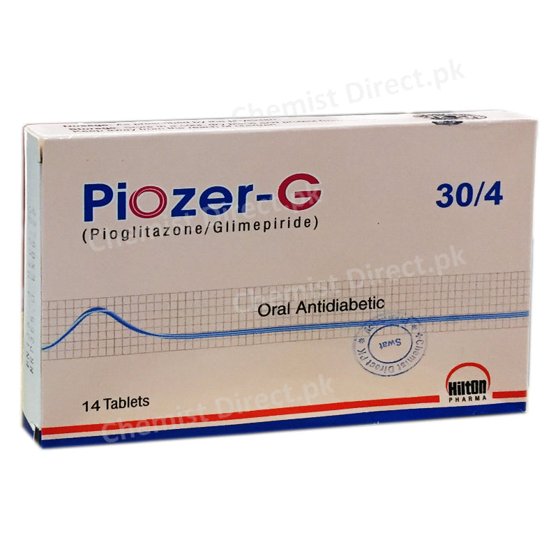 Piozer G 30 4mg Tablet Hilton Pharma Pvt Ltd Oral Hypoglycemic Pioglitazon 30mg Glimepiride 4mg