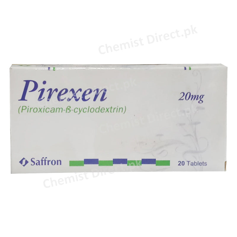 Pirexen 20mg Tablet Saffron Pharmaceuticals Piroxicam-beta-cyclodextrin Nsaid