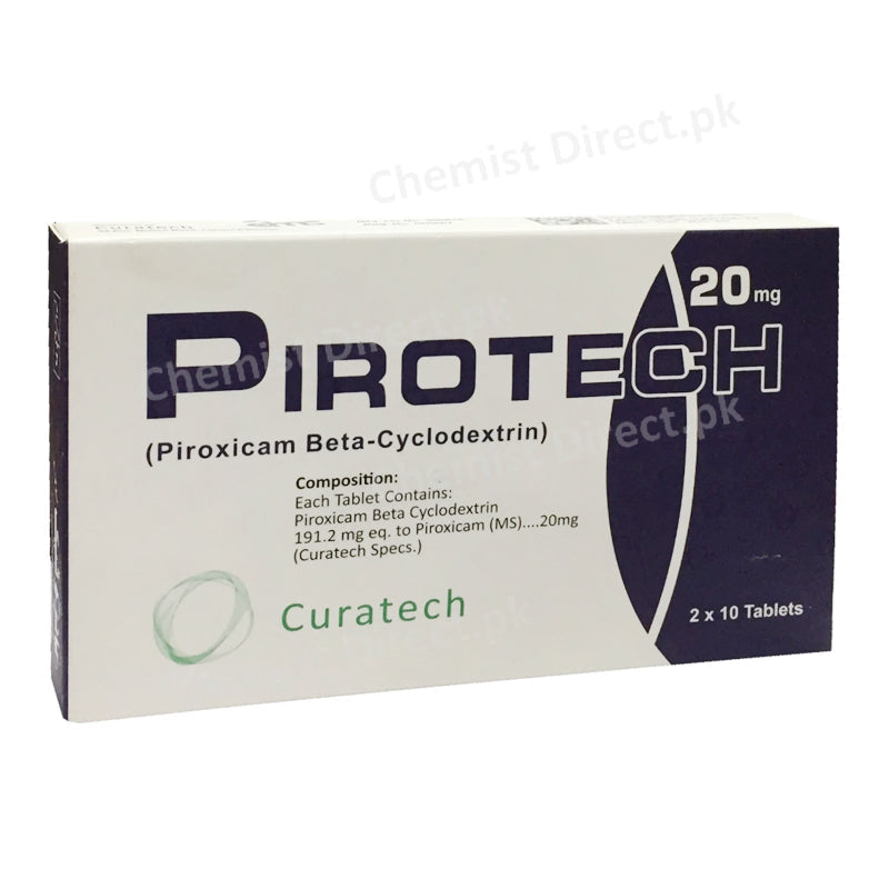 Pirotech 20mg Tablet Piroxicam Beta-Cyclodextrin Curatech Pharma