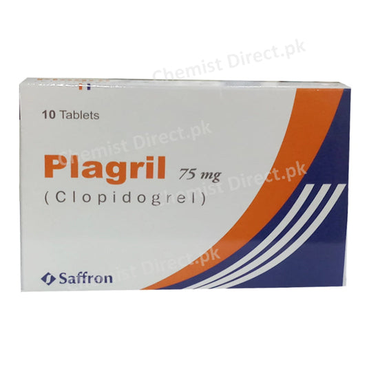 Plagril 75mg Tablet Saffron Pharmaceutical Anti-Platelet Aggregation Clopidogrel