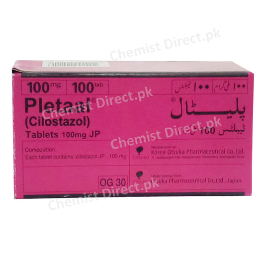 Pletaal 100mg Tablet Otsuka Pakistan Limited Anti Platelet Aggregation Cilostazol