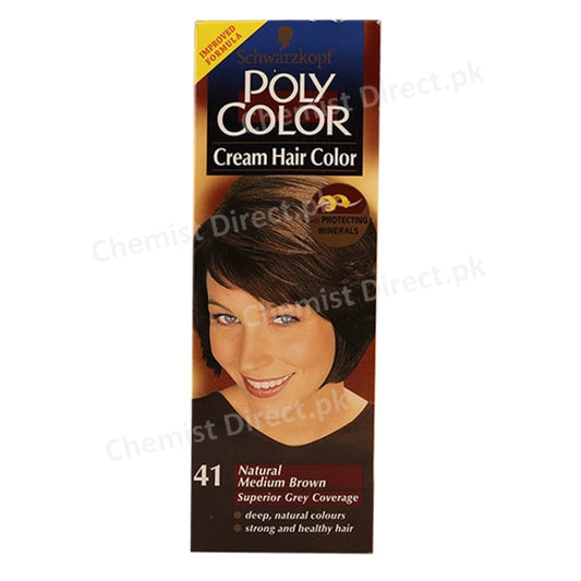 Poly Color Cream Hair Color Medium Brown 41 Personal Care