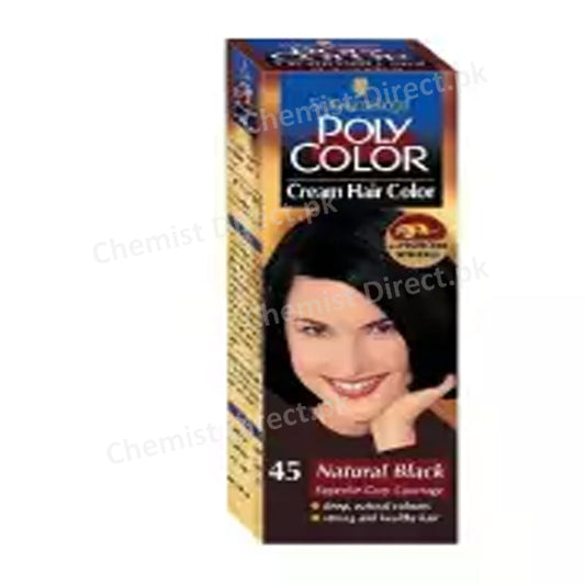 Poly Color Cream Hair Color Natural Black No 45 Personal Care