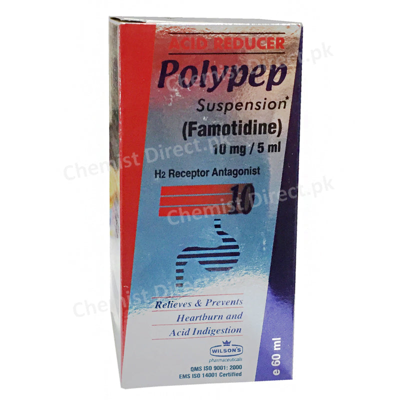 Polypep Suspension 10mg 5ml 60ml Wilsons Pharmaceuticals Anti Ulcerant Famotidin