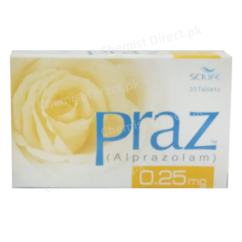 Praz 0.25mg Tablet Scilife Pharma Benzodiazepine Alprazolam