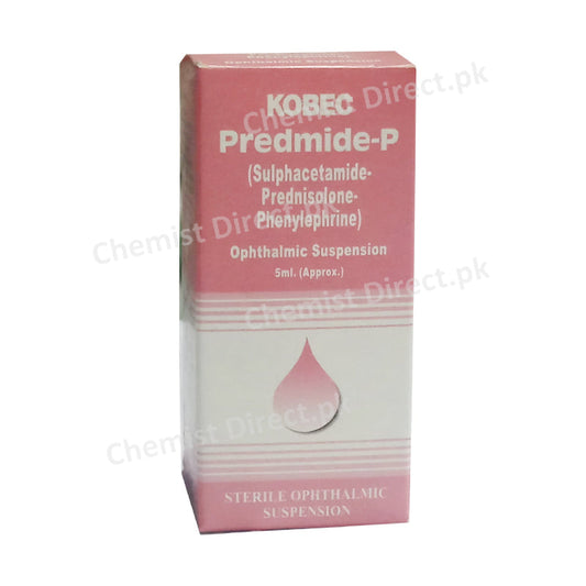 Predmide-P Eye Drop Kobec health Sciences Anti-Infective, Corticosteroid Sulphacetamide-Prednisolone-Phenylephrine 