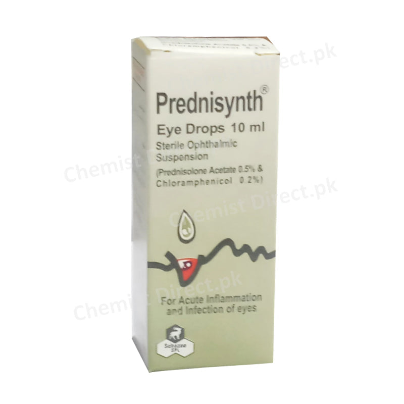 Prednisynth 10ml Eye Drop Anti-Inflammatory Prednisolone Acetate 0.5%, Chloramphenicol 0.2% Schazoo Pharma