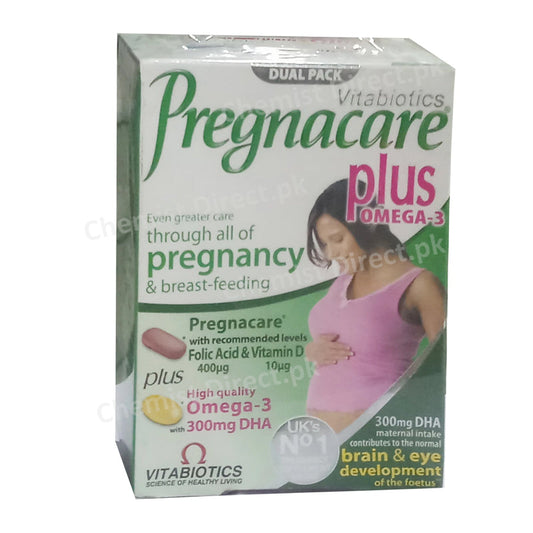 Pregnacare Plus Omega-3 Tablet Folic Acid, Vitamin-D & Omega-3 with DHA Vitabiotics Actimed Pharma