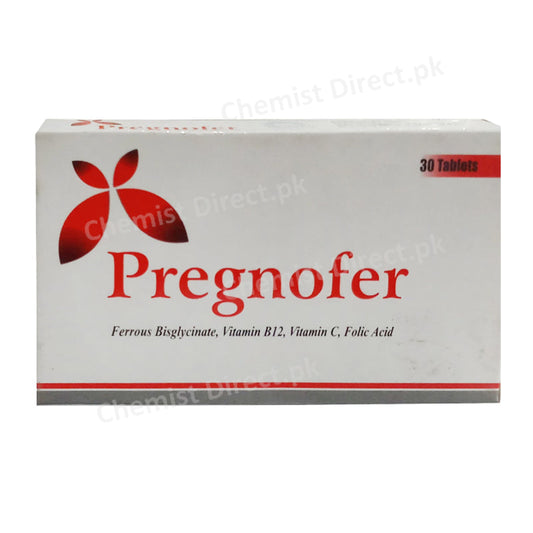 Pregnofer 30mg Tablet Vitamin-B12 Vitamin-C Folic Acid Nutrabiotics Pharma