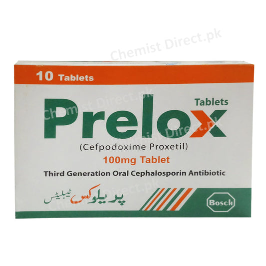 Prelox 100mg Tablet Cefpodoxime Proxetil Bosch Pharma
