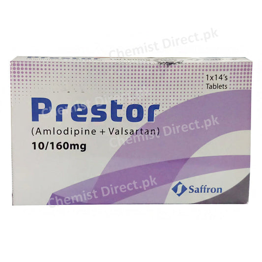 Prestor 10 160mg Tablet Saffron Pharmaceutical pvt ltd Anti Hypertensive Amlodipine Besylate 10mg Valsatan 160mg 
