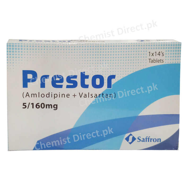 Pres Tor 5 160mg Tablet Saffron Pharmaceutical pvt ltd Anti Hypertensive  Amlodipine Besylate 10mg Valsatan 160mg
