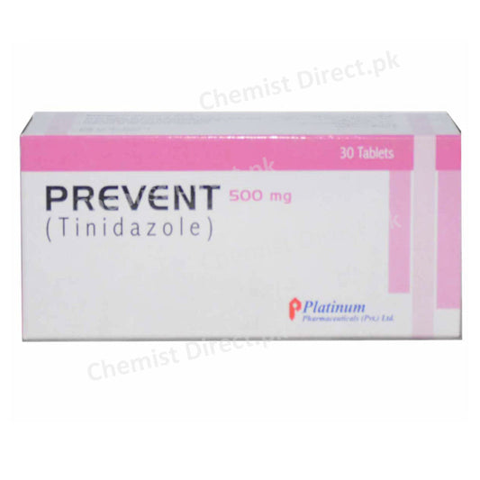 Prevent 500mg Tablet Platinum Pharmaceuticals Pvt Ltd Anti Amoebic Tinidazole
