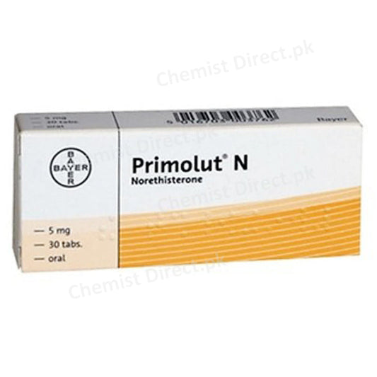 Primolut N Tablet Bayer Health Care Pvt Ltd Hormonal Products Norethisterone Postponementofmenstruation Dysmenorrhoea Menorrhagiaandpre menstrualsyndrome Metropathiahemorrhagic Polymenorrh