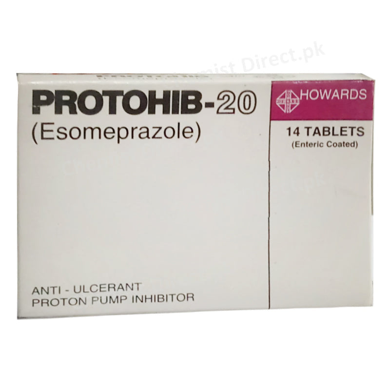 Protohib 20mg Tablet Lahore Chemical Pharmaceutical Works Pvt Ltd Anti Ulcerant Esomeprazole