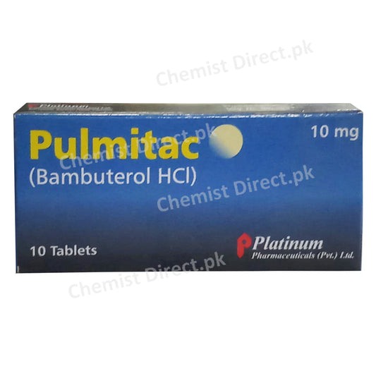 Pulmitac 10mg Tablet Platinum Pharmaceuticals Pvt Ltd B2 Stimulan Bambuterol