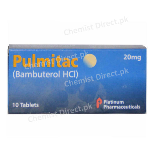 Pulmitac 20mg Tablet Platinum Pharmaceuticals Bambuterol HCl